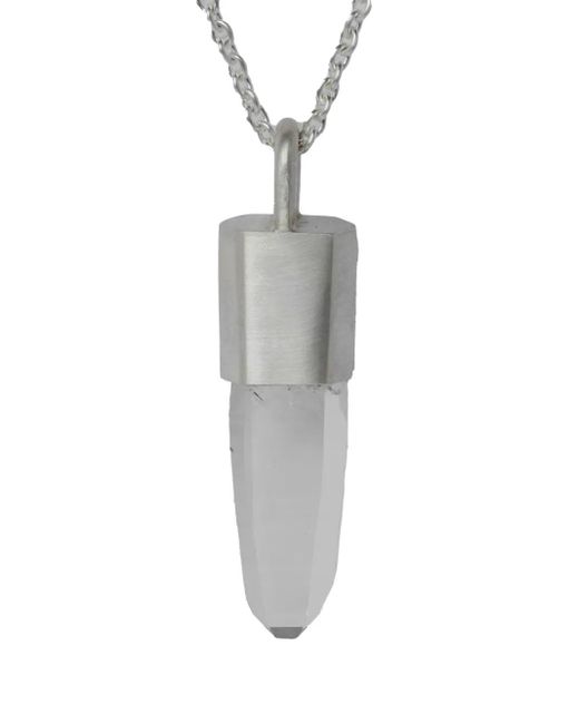 Collier En Sterling Serti De Quartz Parts Of 4 en coloris White