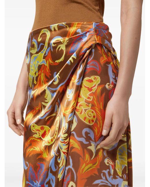 Versace バロッコ Aラインスカート Orange