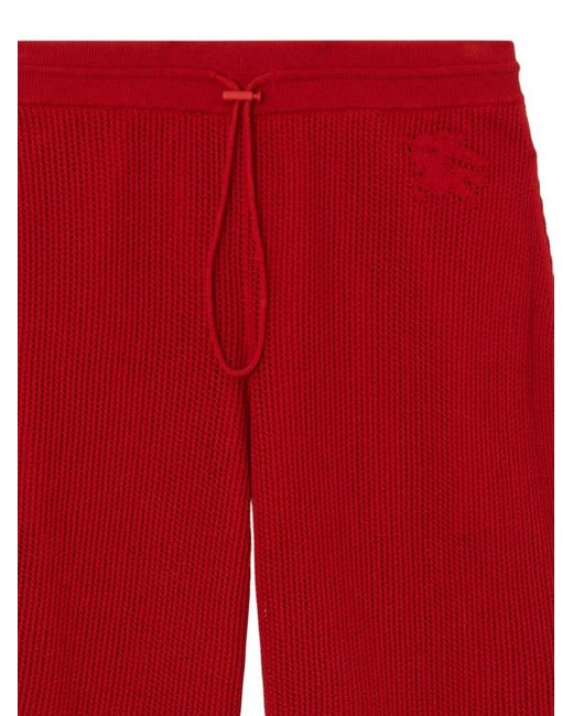Burberry Red Equestrian Knight Mesh Shorts for men