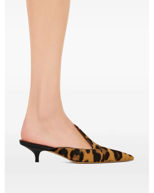 Ferragamo Brown Leopard-Print Mules