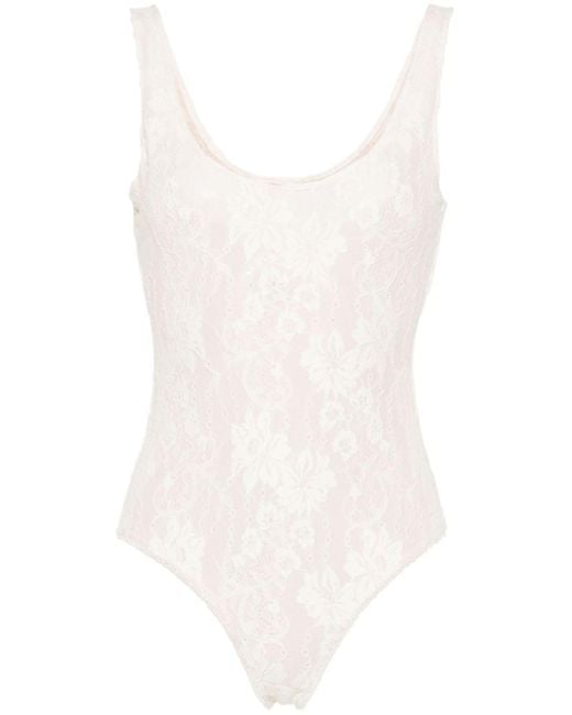 Zimmermann White Floral-lace Bodysuit