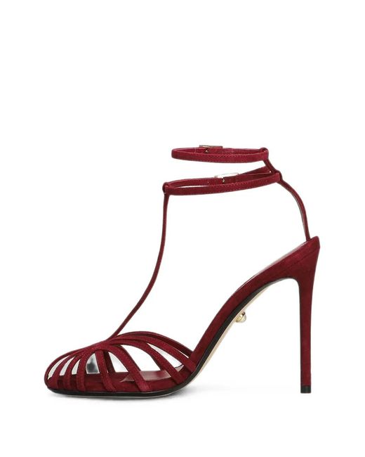 ALEVI Pink Cage-Strap Stiletto-Heel Sandals