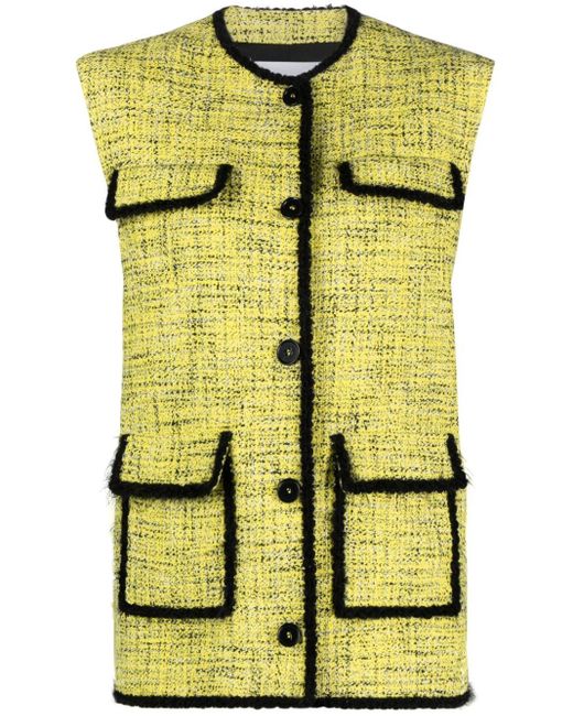Contrasting trim Tweed Waistcoat