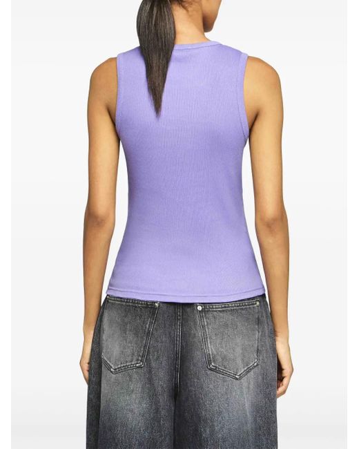 J.W. Anderson Purple Logo-Embroidered Top