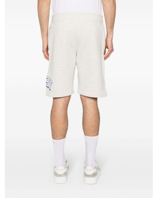Autry White Cotton Fleece Shorts for men