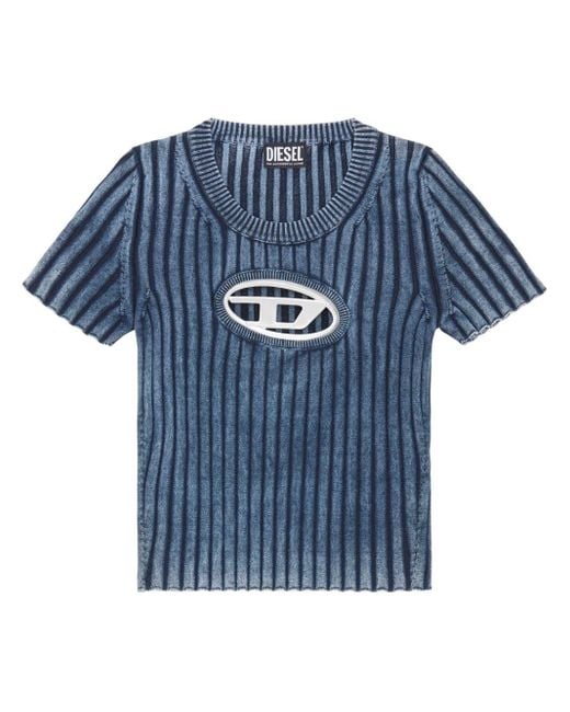 DIESEL M-anaheim T-shirt Met Logoplakkaat in het Blue