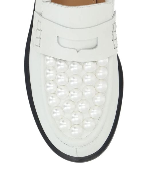 Mach & Mach White Caddy Loafers