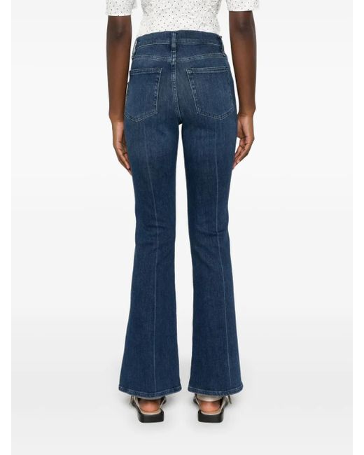 FRAME Blue Le Easy High-Rise Flared Jeans