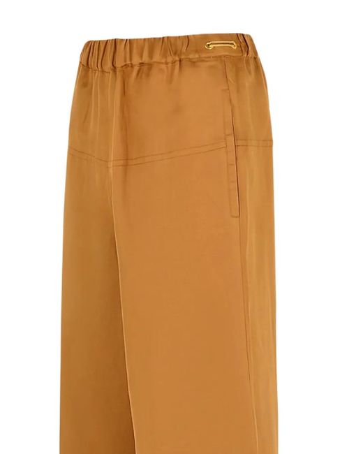 Max Mara Orange Elastic-Waistband Palazzo Pants