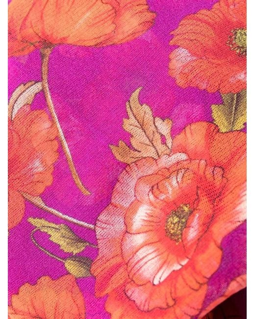 Dolce & Gabbana Red Floral-Design Leggings