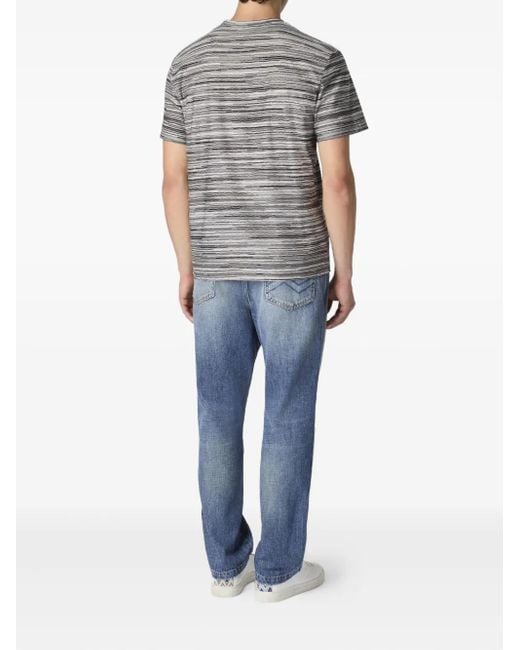 Missoni Gray Striped Crew-Neck T-Shirt for men