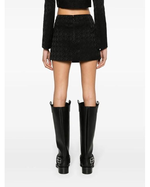 MARINE SERRE Black Moon Diamant-Jacquard Miniskirt