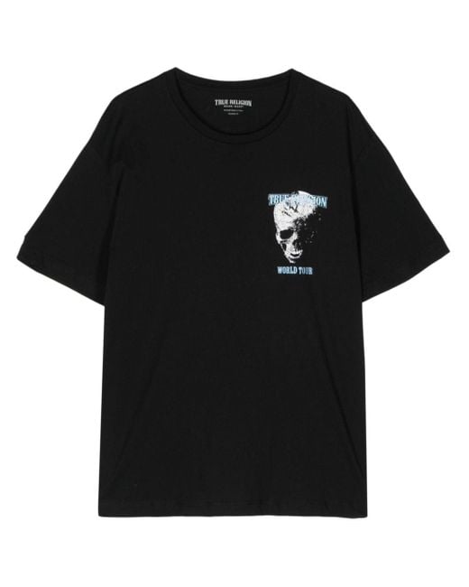 True Religion Black World Tour Cotton T-shirt for men