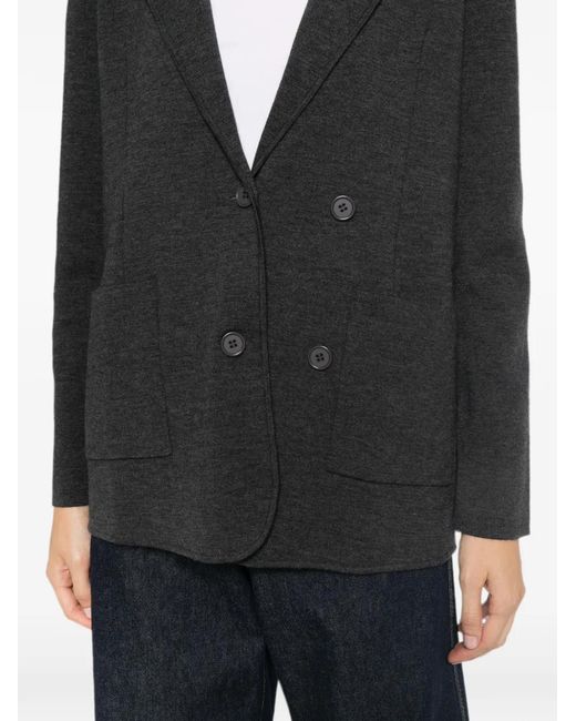 P.A.R.O.S.H. Black Double-Breasted Notched-Lapels Jacket