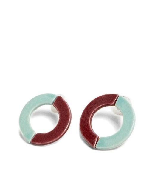 Andres Gallardo White Arch Two-Toned Earrings