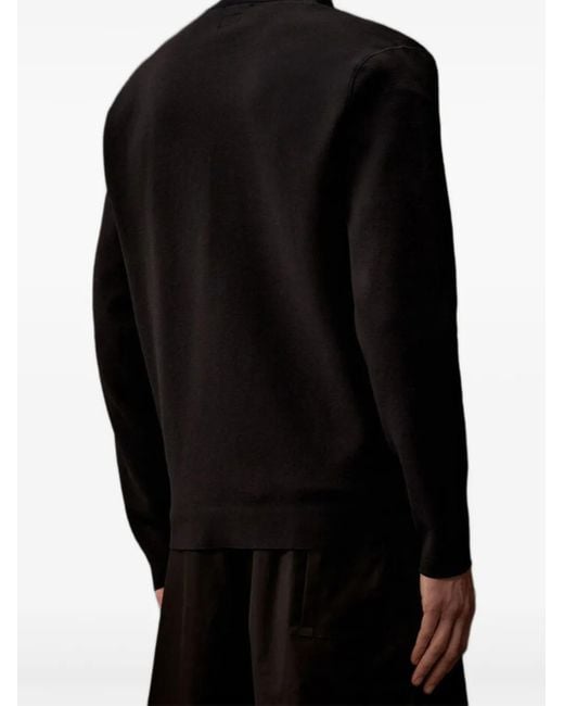 メンズ C P Company Zip-up Cotton Sweatshirt Black
