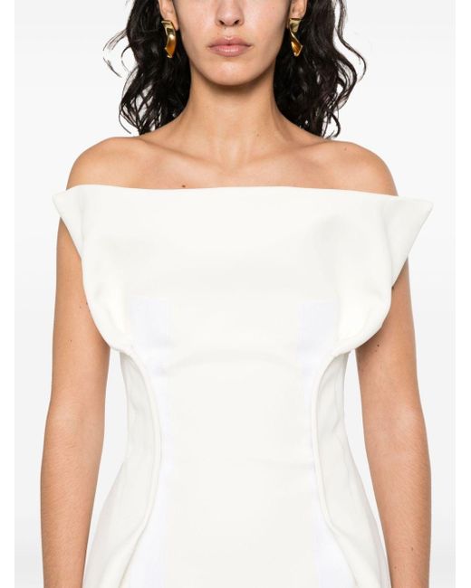 Sportmax White Origami Pleat-detail Dress