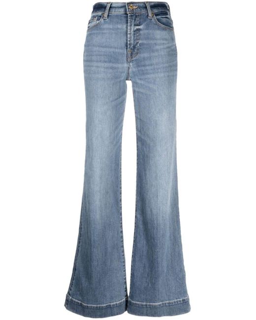 Jeans a gamba ampia con applicazione di 7 For All Mankind in Blue