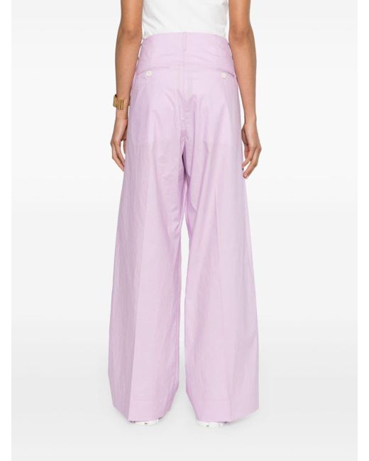 Pantalones palazzo con pinzas Plan C de color Pink