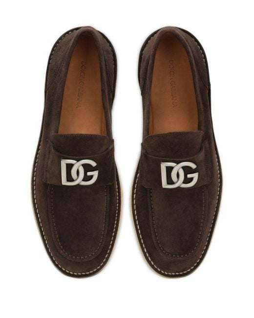 Dolce & Gabbana Loafers Met Logoplakkaat in het Brown voor heren