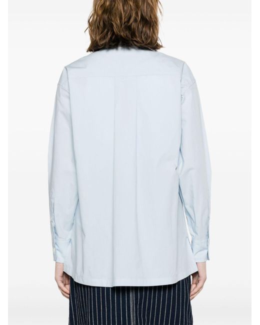 KENZO Blue Embroidered Oversize Shirt Clothing