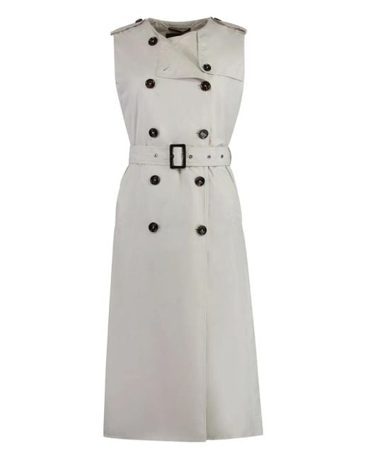 Moorer Aurelia Mouwloze Trenchcoat Met Dubbele Rij Knopen in het Gray