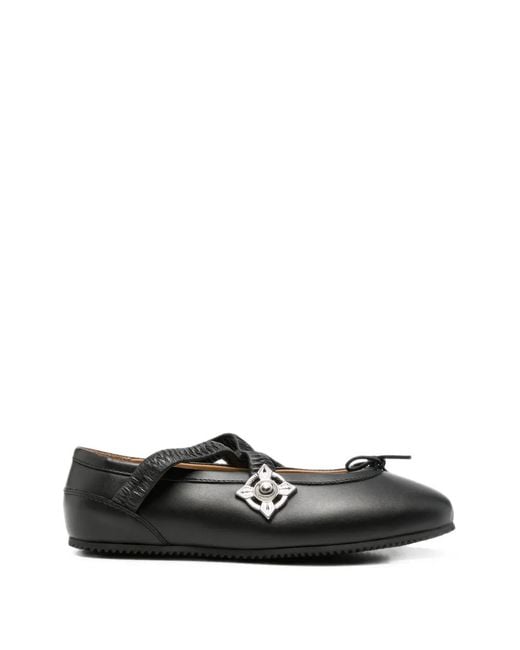 Toga White Elasticated-Strap Ballet Flats