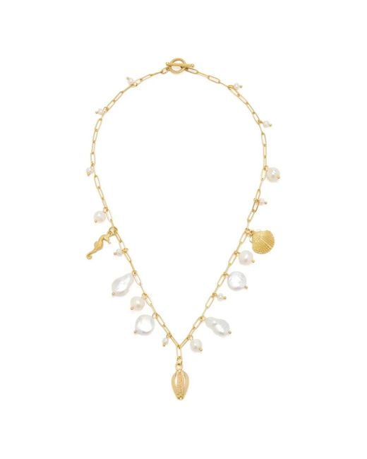 Oceanus White Pearl Prism Necklace