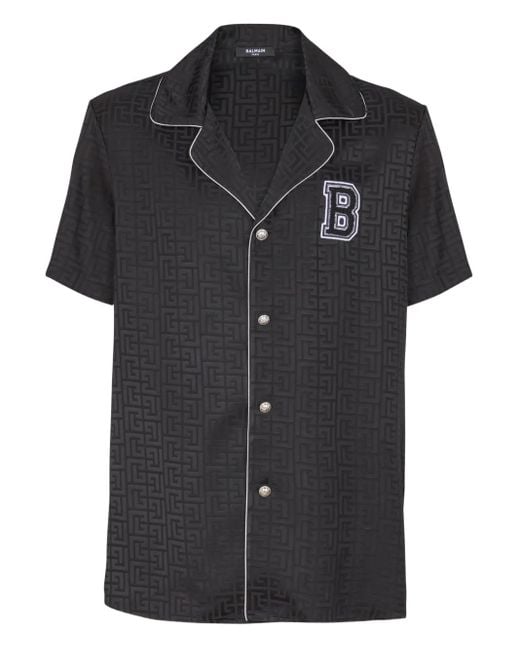 Balmain Black Varsity Pajama Shirt for men