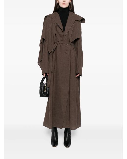 Yehuafan Brown Wool Coat