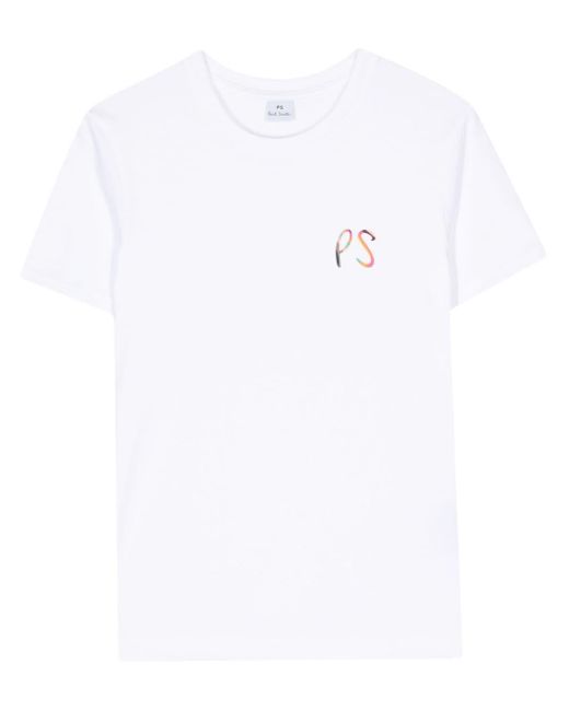 PS by Paul Smith White T-Shirt mit Logo-Print