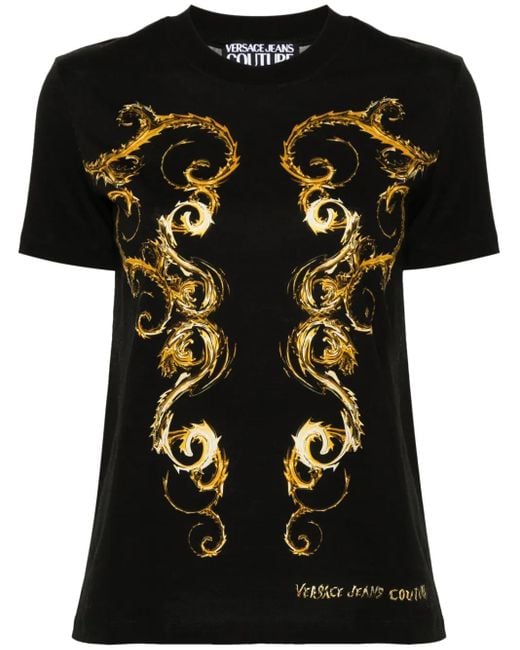 Versace Jeans Couture Black T-Shirt With Chromo Couture Print