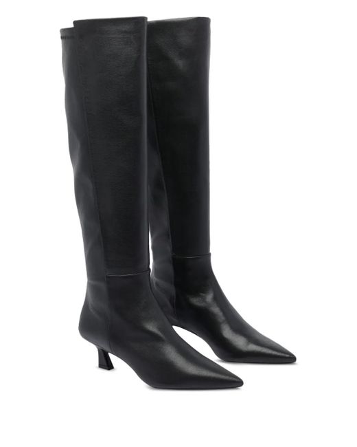 Stuart Weitzman Black 5050 Vinnie Boot 50 Pointed-Toe Boots