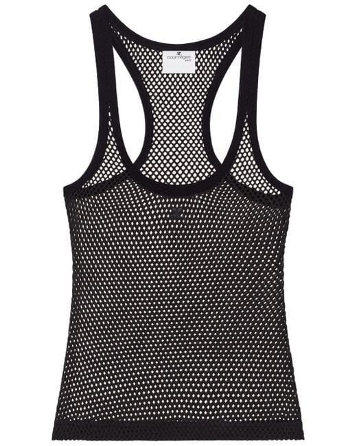 Courreges Black Perforated Cotton Top
