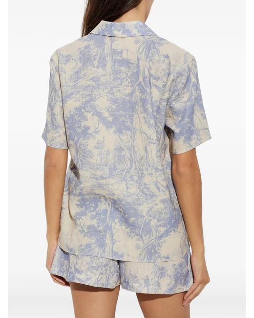 Off-White c/o Virgil Abloh Gray Landscape-Print Shirt