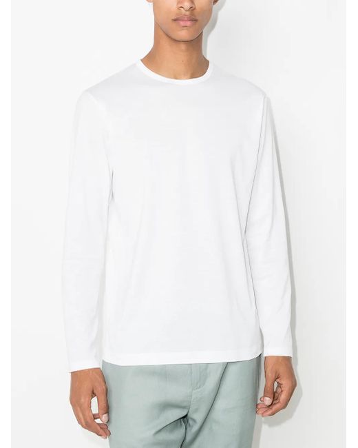 Sunspel White Long-Sleeve Top for men