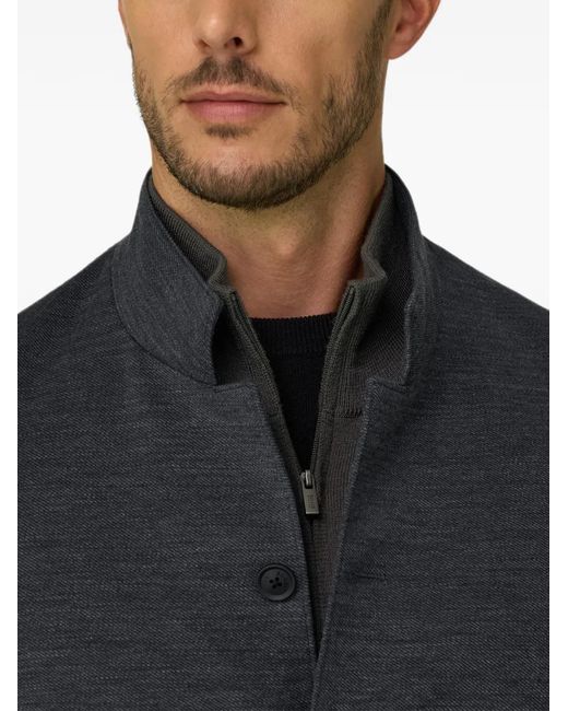Boggi Blue Blazer Diagonal Wool Blend Wooltech for men