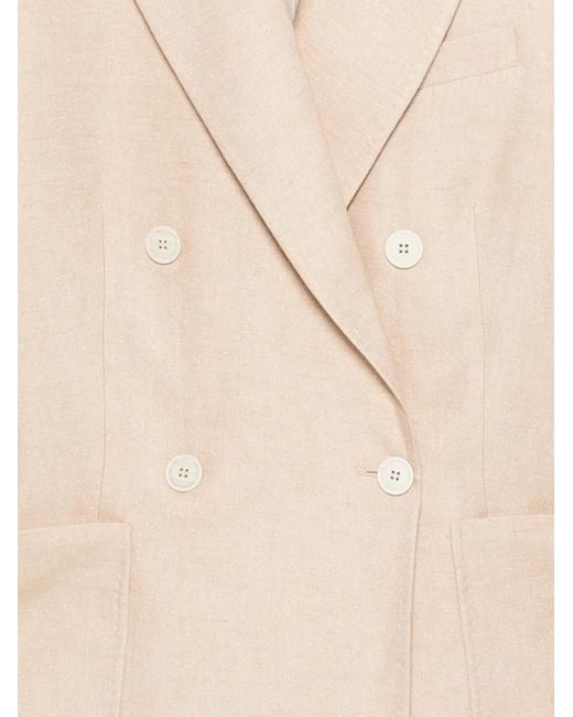 Eleventy Natural Double-Breasted Blazer