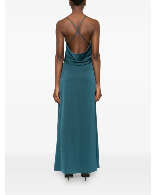 ALPHATAURI Blue Cross-Strap V-Neck Maxi Dress