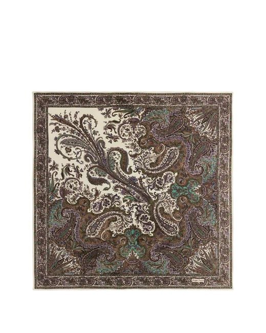 Ralph Lauren Metallic Foulard En Crêpe De Chine À Motif Cachemire