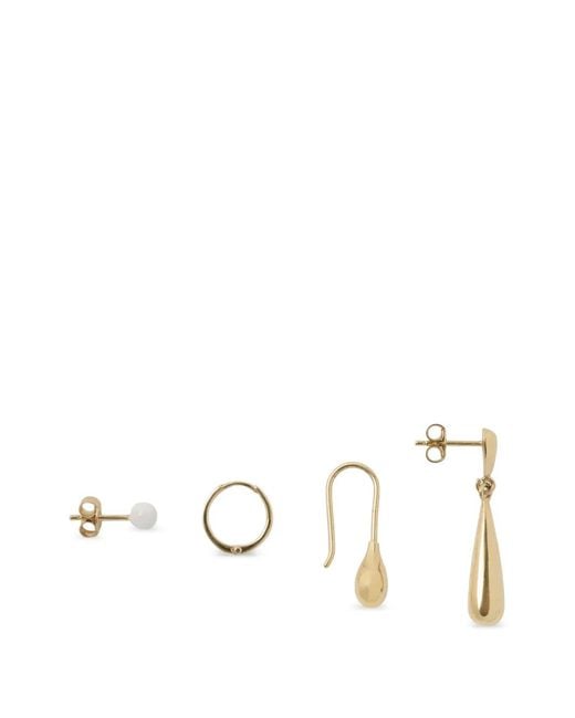Lemaire White Mismatched Drop Earrings