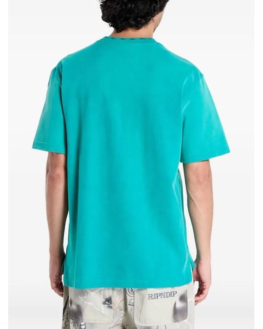 Adidas Blue Logo-Patch T-Shirt for men