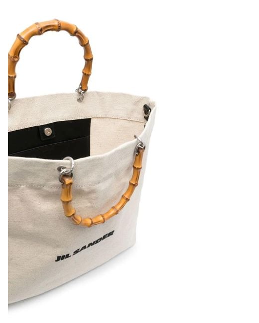 メンズ Jil Sander バンブーハンドル トートバッグ Natural