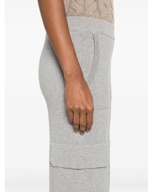 Peserico Gray Fine-Knit Track Pants