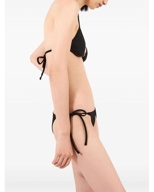 Bragas De Bikini Con Logo Triangular Prada de color Black