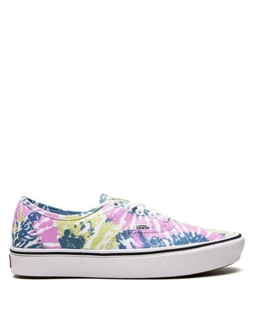 Vans White Comfycush Authentic "Tie-Dye" Sneakers
