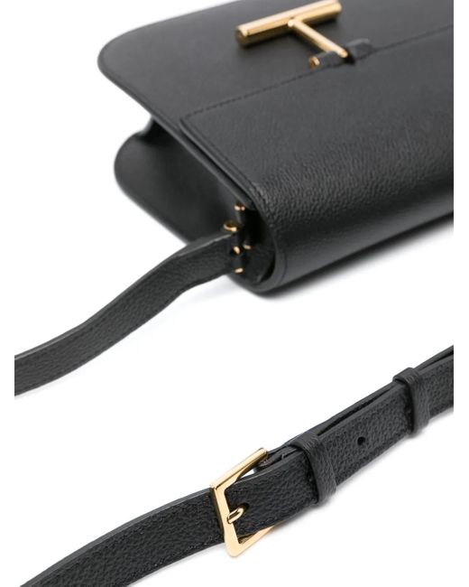 Tom Ford Black Hanging-T-Hardware Leather Bag