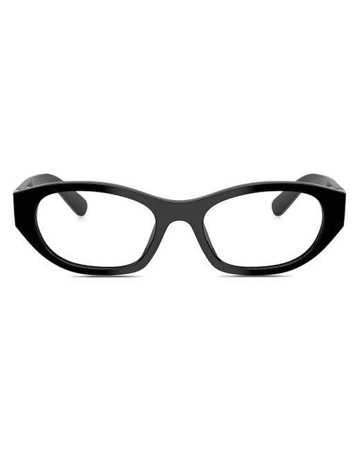 Miu Miu Black Oval-Frame Glasses