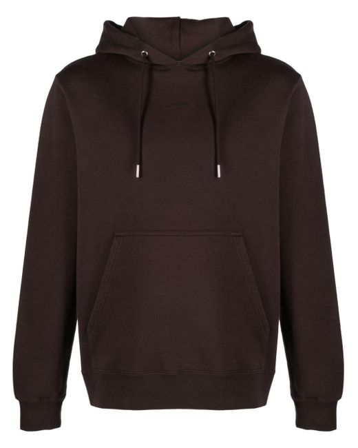 Sandro Blue Logo-embroidered Cotton Hoodie for men