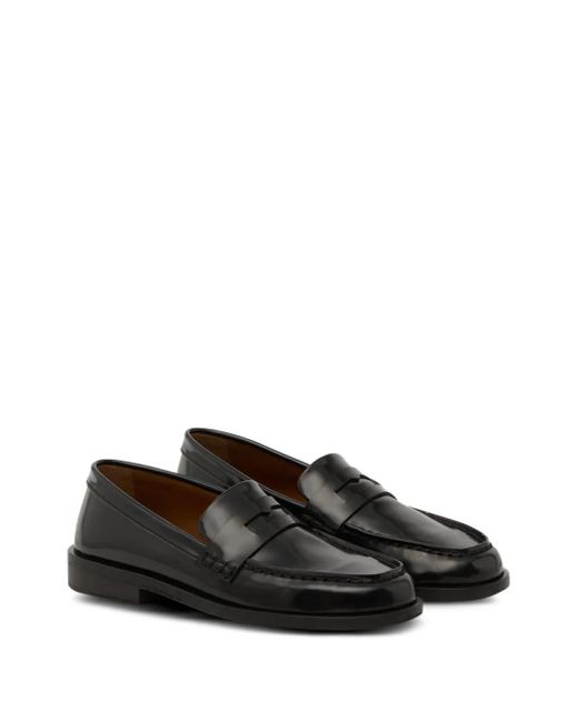 Marsèll Black Leather Penny Loafers